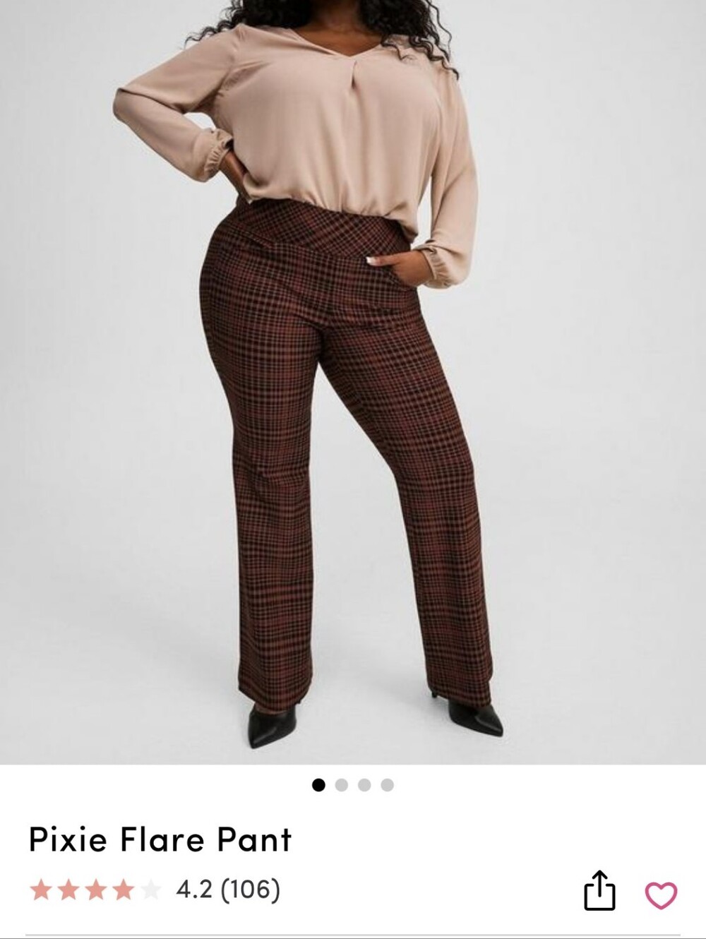 Torrid Brown Houndstooth Pixie Flare Studio Luxe Ponte Pants 0 Tall (Large/12)